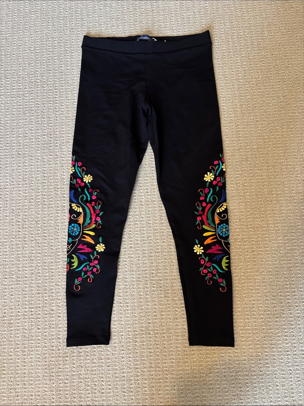 BrazilRoxx Black Leggings with Colorful Skull